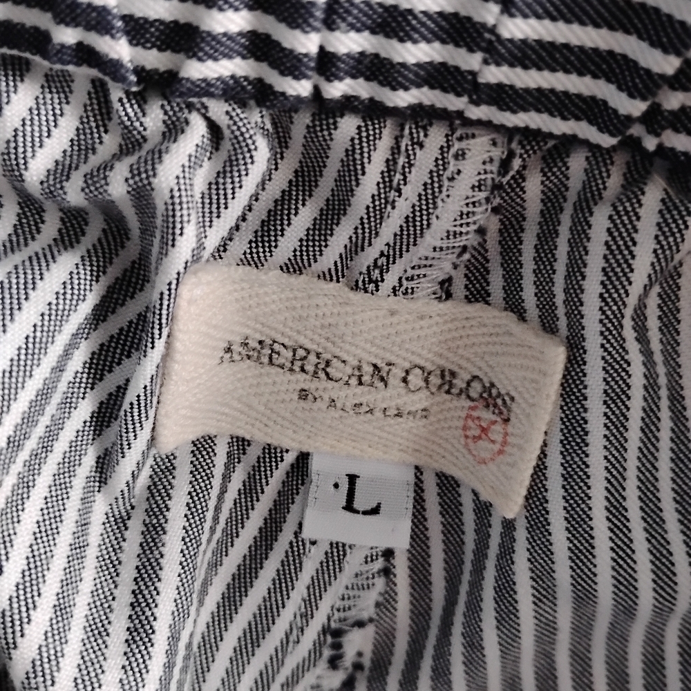 American Colors By Alex Lehr Hamptons Pull On Cotton Poplin Pants L - Picture 4 of 4
